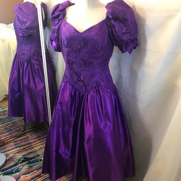 Lavender Dress with Puffy Sleeves
